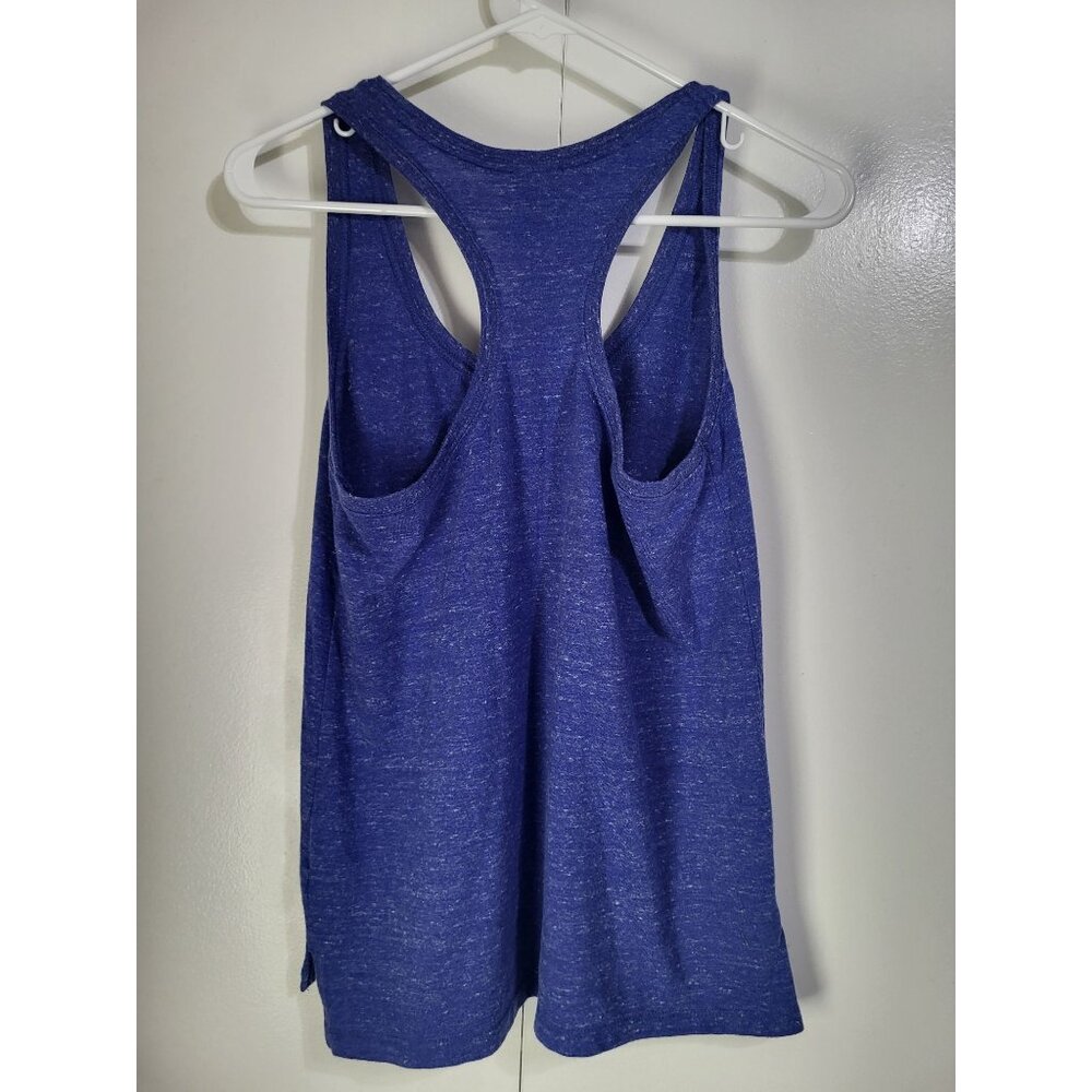 NIKE Women's Small Workout Tank Top Racerback Heathered Blue Gym Athletic Swoosh - Picture 3 of 9